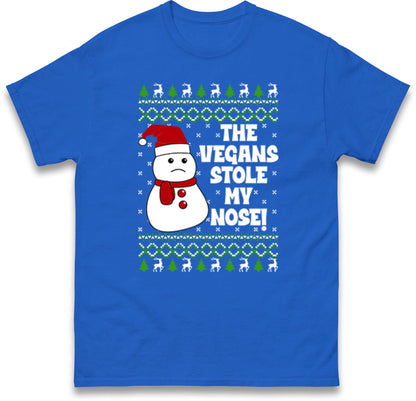 The Vegans Stole My Nose Christmas Funny Jumper, Xmas Funny Snowman Hoodie, Christmas T Shirt, Ugly Christmas jumper