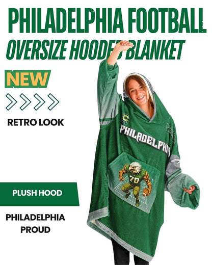 Philadelphia Football Proud Oversized Hooded Blanket Champion Player Green Fan Wear Gift The Bird Crew Gear