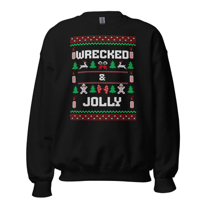 Wrecked & Jolly Funny Christmas Jumper | Ugly Xmas | Booze Drinking Festive Outfit | Secret Santa Gift