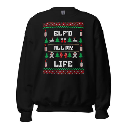 Elf’d All My Life Funny Christmas Print | Ugly Style Wall Art | Festive Holiday Party Decoration | Xmas Humour Gift Idea
