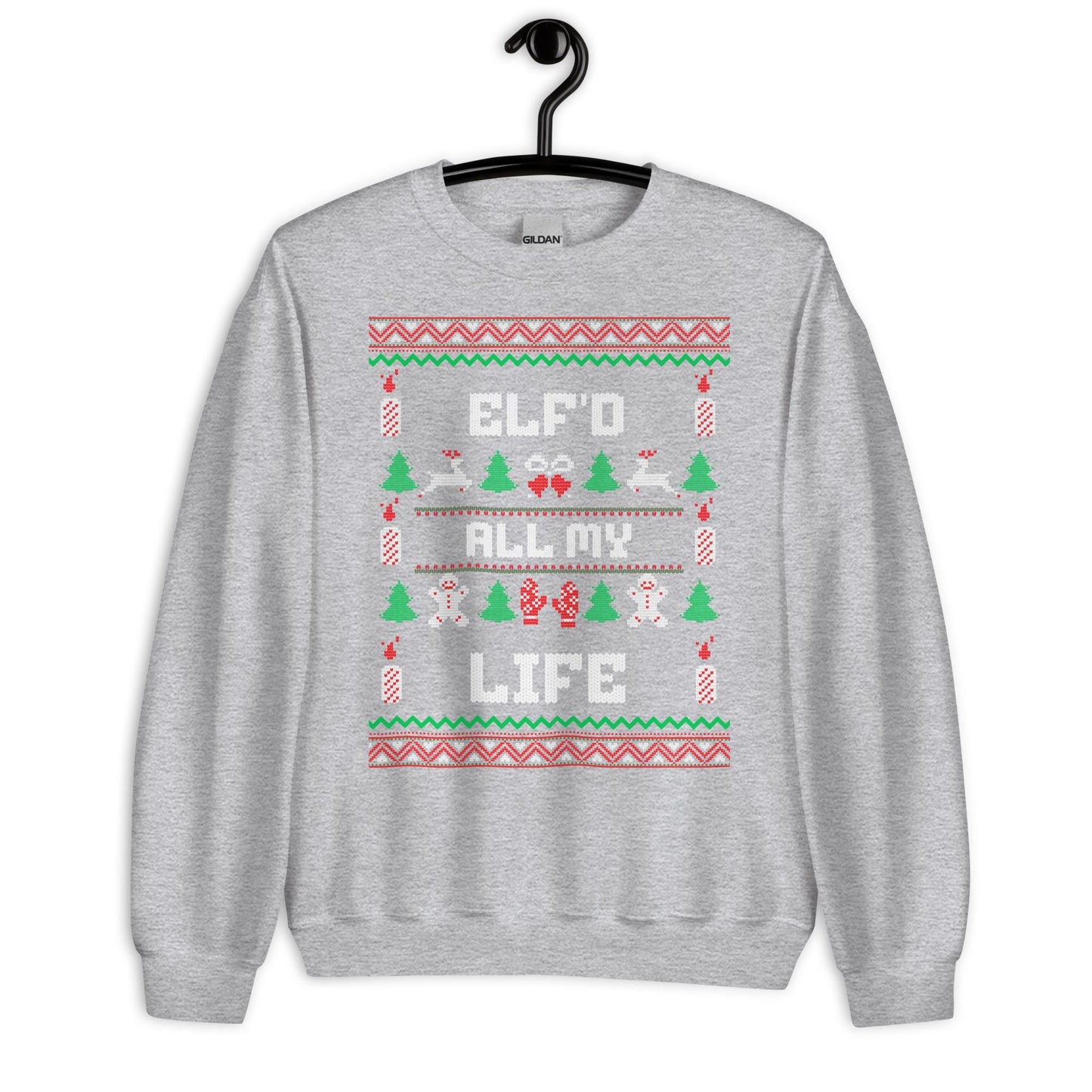Elf’d All My Life Funny Christmas Print | Ugly Style Wall Art | Festive Holiday Party Decoration | Xmas Humour Gift Idea