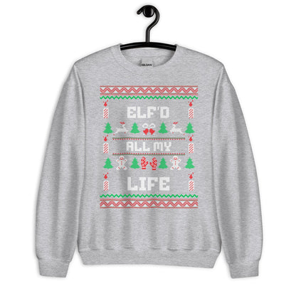 Elf’d All My Life Funny Christmas Print | Ugly Style Wall Art | Festive Holiday Party Decoration | Xmas Humour Gift Idea
