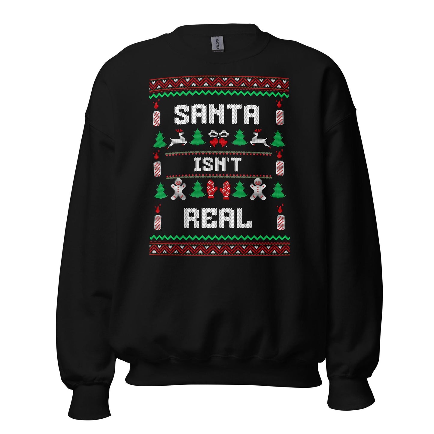 Santa Isn’t Real Funny Christmas Jumper | Ugly Style Festive Knit | Sarcastic Xmas Jumper for Parties | Novelty Holiday Gag Gift