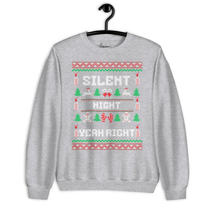 Silent Night Yeah Right Funny Christmas Jumper | Ugly Style Festive Knit | Sarcastic Xmas Jumper for Parties | Novelty Gag Gift