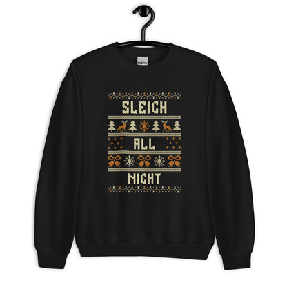 Sleigh All Night Funny Christmas Jumper | Ugly Xmas for Parties | Secret Santa Gift | Festive Knitwear for Men Women