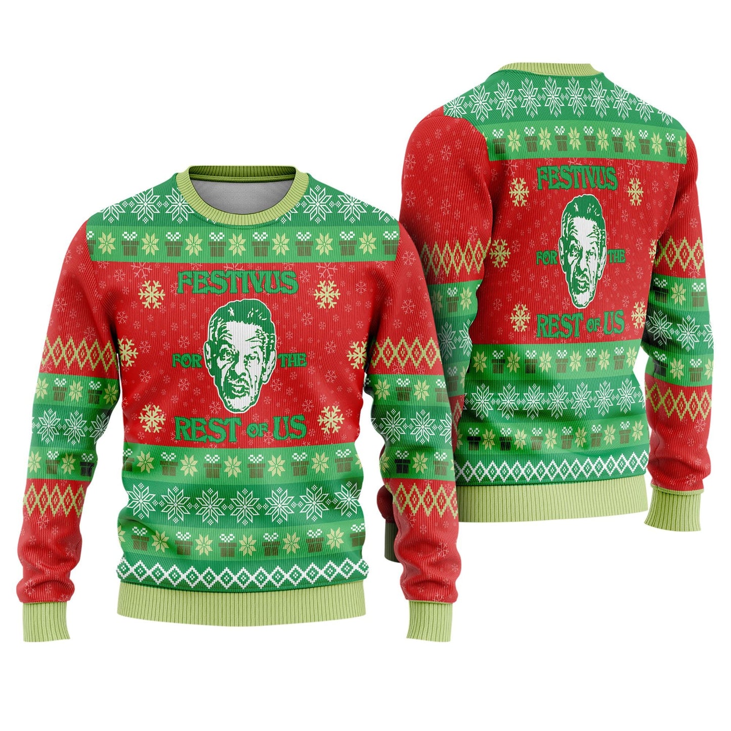A Festivus For The Rest Of Us Ugly Christmas Sweater, Funny Meme Xmas, Tv Series Holiday Ugly Sweater, Christmas Party George Costanza Gifts