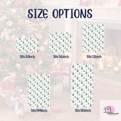 Minimal Christmas Tree Wrapping Paper, White Green Holiday Gift Wrap Sheets, Rustic Winter Forest Packaging, Simple Festive Modern Style