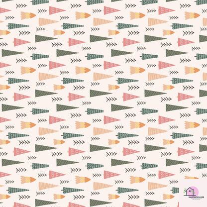 Modern Christmas Tree Wrapping Paper: Scandinavian Holiday Style