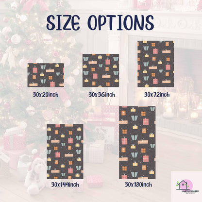 Christmas Gift Wrapping Paper: Pastel Boxes on Charcoal, Festive Holiday Style
