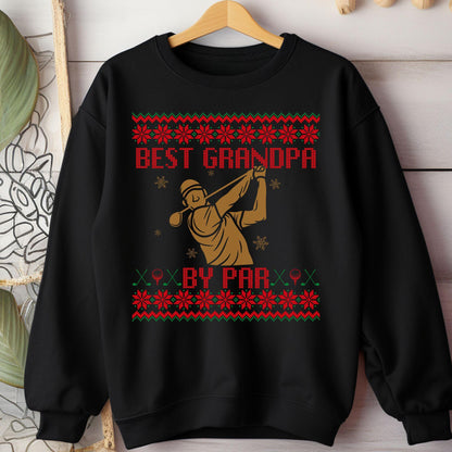 Best Grandpa by Par Golf Gifts for Men Gift for Golfer Dad Golf Ugly Sweater Secret Santa Gift Ideas Ugly Sweater Party Golf Lover Gift
