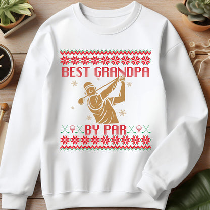 Best Grandpa by Par Golf Gifts for Men Gift for Golfer Dad Golf Ugly Sweater Secret Santa Gift Ideas Ugly Sweater Party Golf Lover Gift