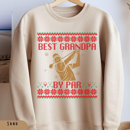 Best Grandpa by Par Golf Gifts for Men Gift for Golfer Dad Golf Ugly Sweater Secret Santa Gift Ideas Ugly Sweater Party Golf Lover Gift