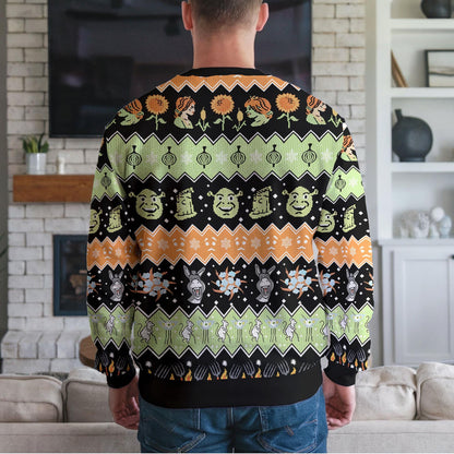 Shrek The Halls Ugly Christmas Sweater, Funny Shrek Donkey Holiday Jumper, Shrek Christmas Party Outfit, Ugly Sweater Contest Gift
