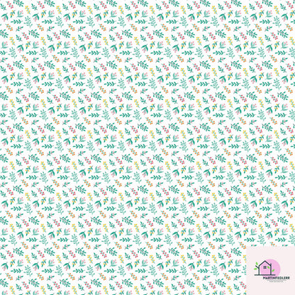 Botanical Christmas Wrapping Paper, Green Leaf Berry Holiday Gift Wrap Sheets, Festive Xmas Botanical Packaging, Winter Party Gift Wrap