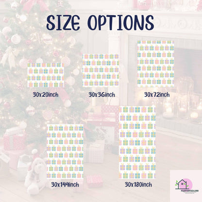 Pastel Christmas Wrapping Paper: Colorful Gift Box Holiday Design