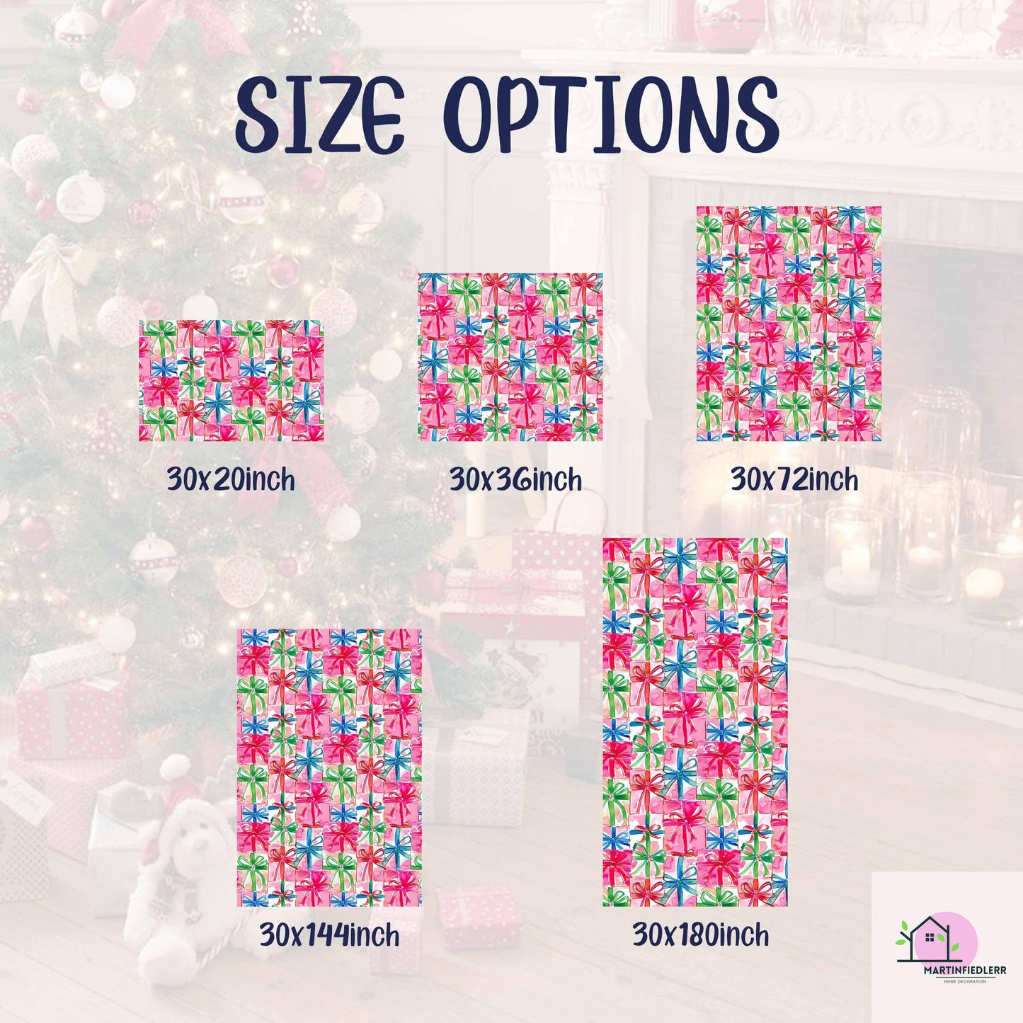 Colorful Gift Box Wrapping Paper: Festive Holiday Pink Ribbon