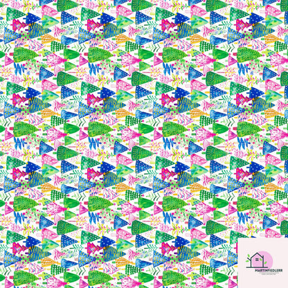 Colorful Christmas Tree Wrapping Paper, Bright Holiday Gift Wrap Sheets, Festive Xmas Tree Packaging, Multicolor Party Celebration Gift Wrap