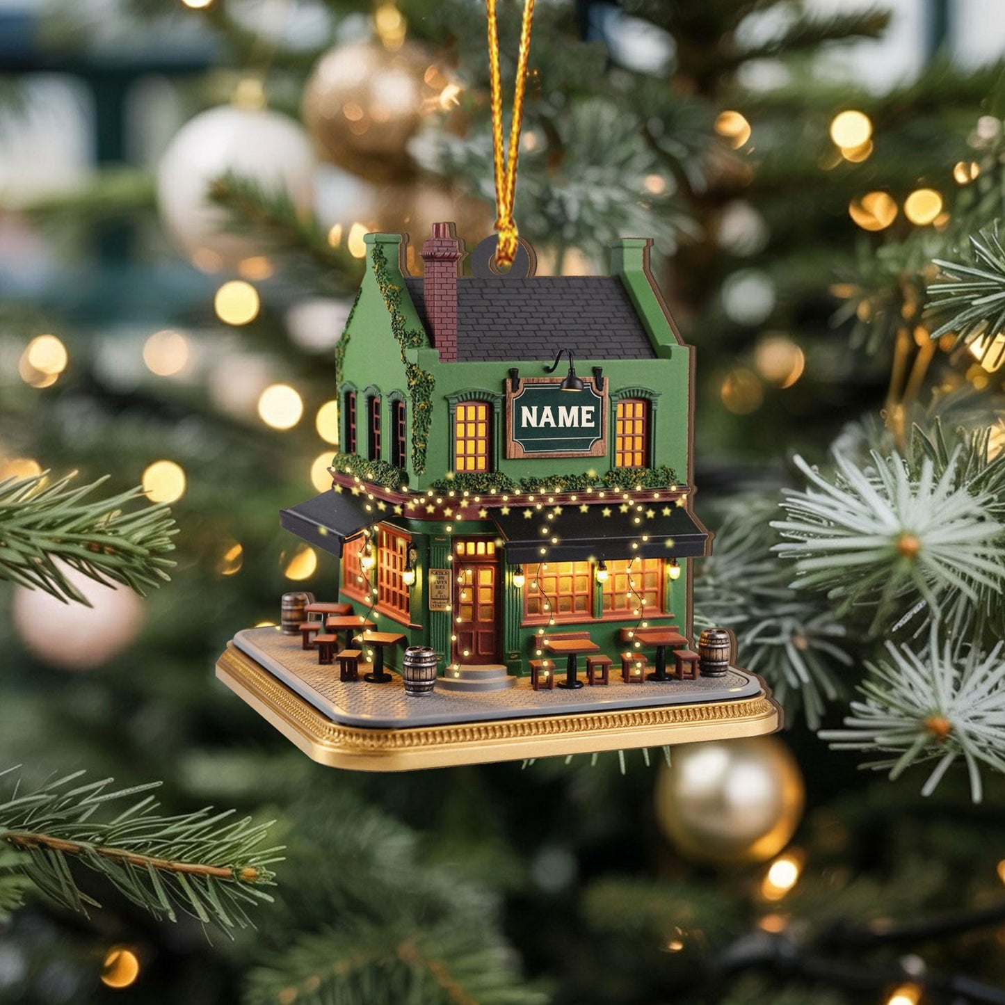 Personalized Irish Pub 2D Flat Ornament, Irish Ornament 2025, Ireland Gifts Shamrock, Irish Christmas Keepsake, Pub Decor Gift For Pub Lover