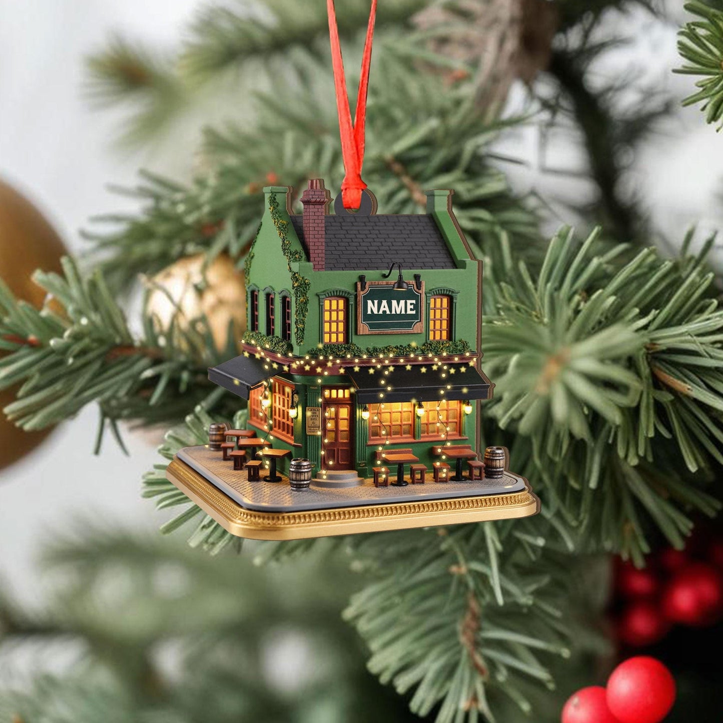 Personalized Irish Pub 2D Flat Ornament, Irish Ornament 2025, Ireland Gifts Shamrock, Irish Christmas Keepsake, Pub Decor Gift For Pub Lover