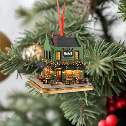 Personalized Irish Pub 2D Flat Ornament, Irish Ornament 2025, Ireland Gifts Shamrock, Irish Christmas Keepsake, Pub Decor Gift For Pub Lover