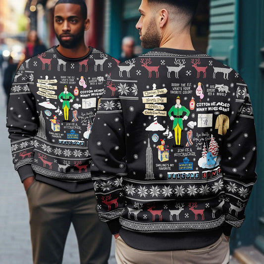 Elf Christmas Ugly Sweater, Buddy The Elf Ugly Christmas Sweater, Elf Movie Ugly Sweater, Christmas Movie Sweatshirt, Christmas Ugly Sweater