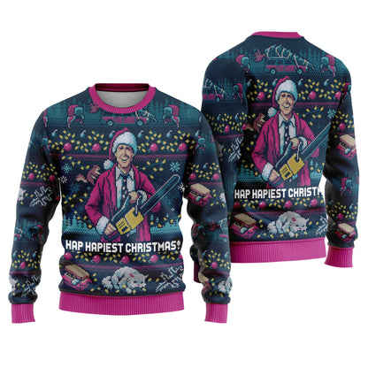 Hap, Hap, Happiest Christmas Ugly Sweater, National Lampoons Christmas Vacation Ugly Christmas Sweater,Griswold Christmas Party 2025 Sweater