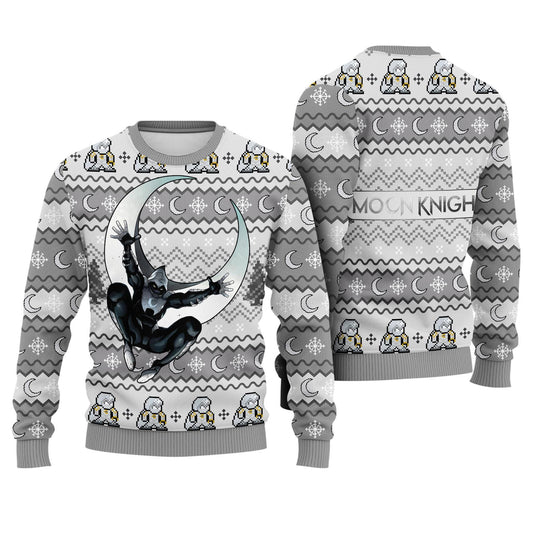 Moon Knight Ugly Christmas Sweater, Marc Spector Mr Knight Ugly Sweater, American Serie Ugly Christmas Sweatshirt, Christmas Party 2025 Gift