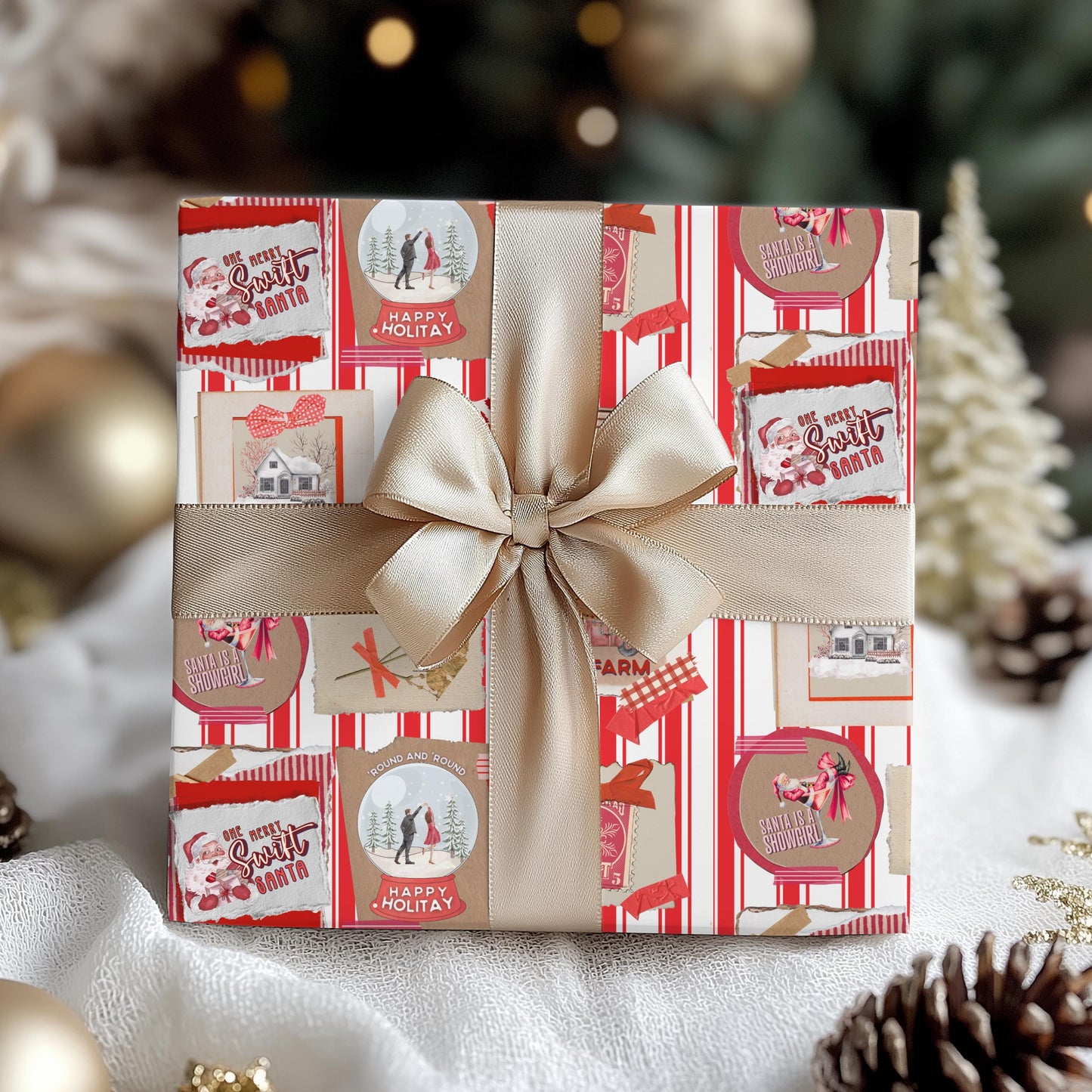 Taylor Inspired Christmas Gift Wrapping Papers - HoliTAY Gift Wrap - TAY Holiday Gift, Tswift Gift Idea, SWIFT SHIPPING