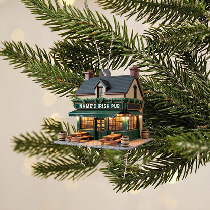Personalized Irish Pub Ornament, Irish 2D Flat Ornament, Ireland Gifts Shamrock, Irish Christmas Keepsake 2025, Pub Decor Gift For Pub Lover