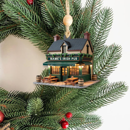 Personalized Irish Pub Ornament, Irish 2D Flat Ornament, Ireland Gifts Shamrock, Irish Christmas Keepsake 2025, Pub Decor Gift For Pub Lover