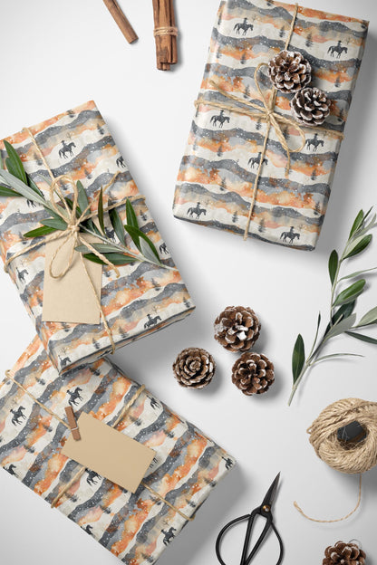 Cactus and Cowboy Wrapping Paper Western Desert Gift Wrap for Ranch Events and Rustic Packaging #18
