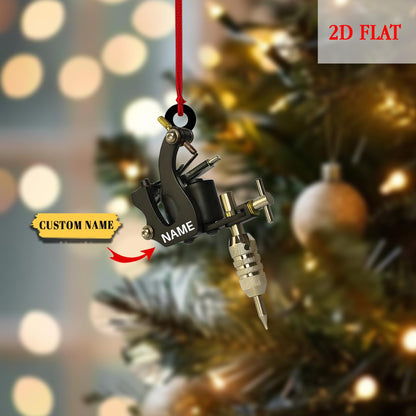 Personalized Tattoo Machine Ornament, Tattoo Shop Decorations, Tattoo Ornament, Tattoo Lovers Gift, Tattoo Studio Xmas Tree Decor Gift