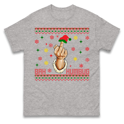 Bah Humbag Ugly Christmas Jumper, Middle Finger Rude Offensive Christmas Jumper, Xmas Funny Adults hoodie
