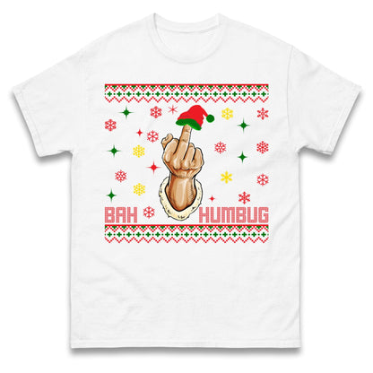 Bah Humbag Ugly Christmas Jumper, Middle Finger Rude Offensive Christmas Jumper, Xmas Funny Adults hoodie