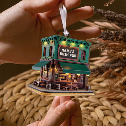 Personalized Irish Pub Ornament, Irish 2D Flat Ornament 2025, Ireland Gifts Shamrock, Irish Christmas Keepsake, Pub Decor Gift For Pub Lover
