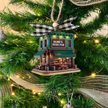 Personalized Irish Pub Ornament, Irish 2D Flat Ornament 2025, Ireland Gifts Shamrock, Irish Christmas Keepsake, Pub Decor Gift For Pub Lover