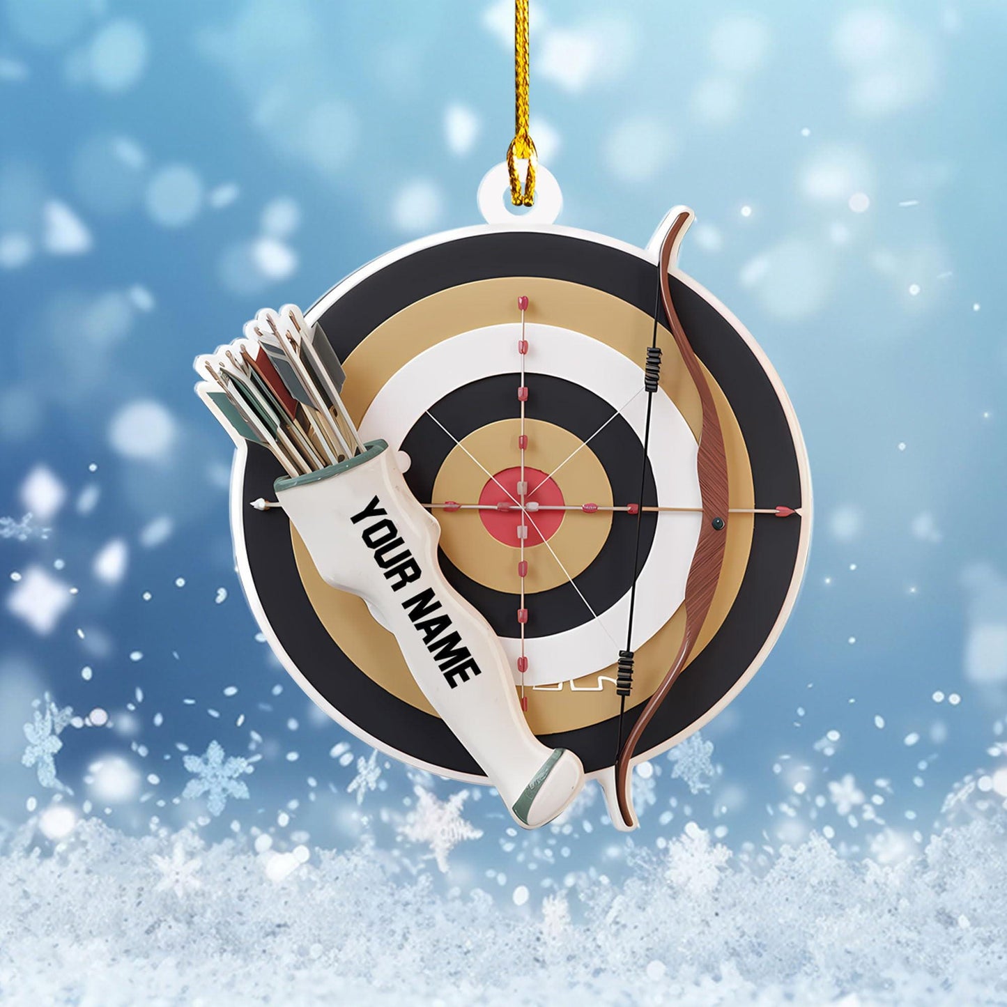 Personalized Archery Christmas Ornament, Custom Bow and Arrow Decor, Unique Gift for Archers and Hunters, Holiday Present for Sports Lovers