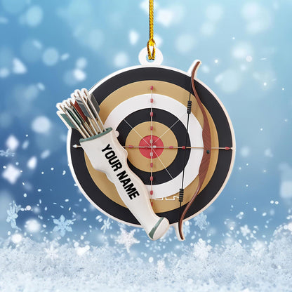 Personalized Archery Christmas Ornament, Custom Bow and Arrow Decor, Unique Gift for Archers and Hunters, Holiday Present for Sports Lovers