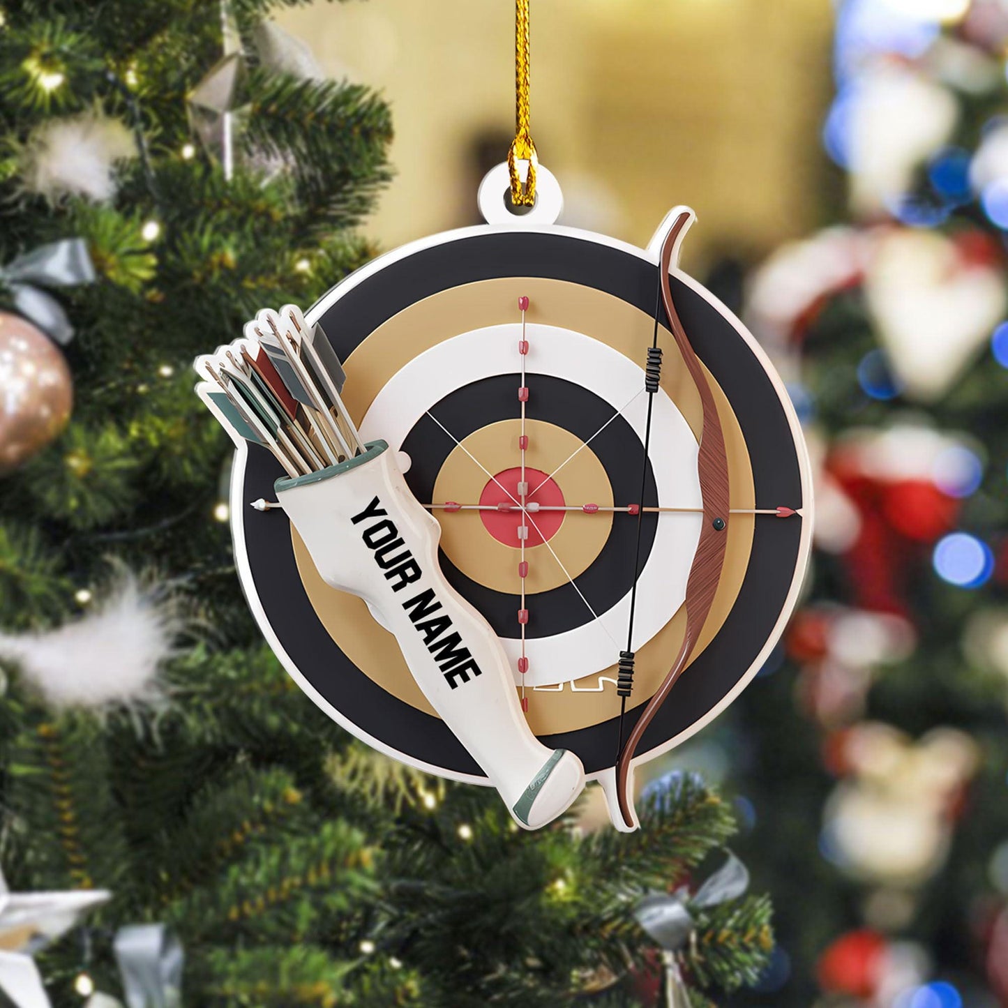 Personalized Archery Christmas Ornament, Custom Bow and Arrow Decor, Unique Gift for Archers and Hunters, Holiday Present for Sports Lovers
