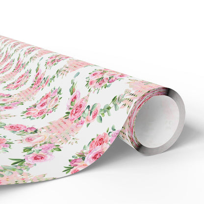 Pink Floral Wrapping Paper: Coquette Preppy Gift Wrap
