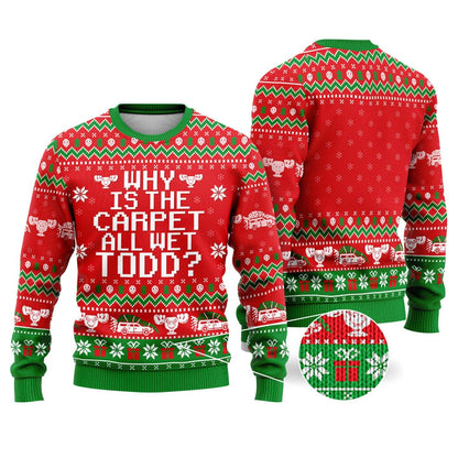 National Lampoon's Christmas Vacation Ugly Sweater, I Don't Know Margo And Why is the Carpet All Wet Todd Sweater, Christmas Couple Gift