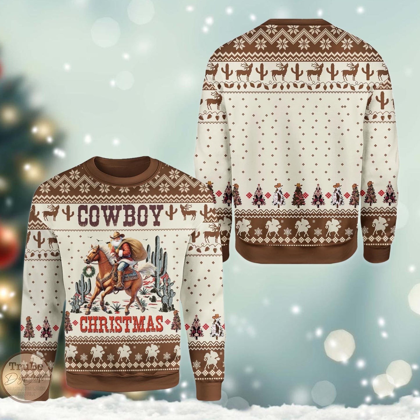 Cowboy Santa Ugly Christmas Sweater: Western Holiday Pullover
