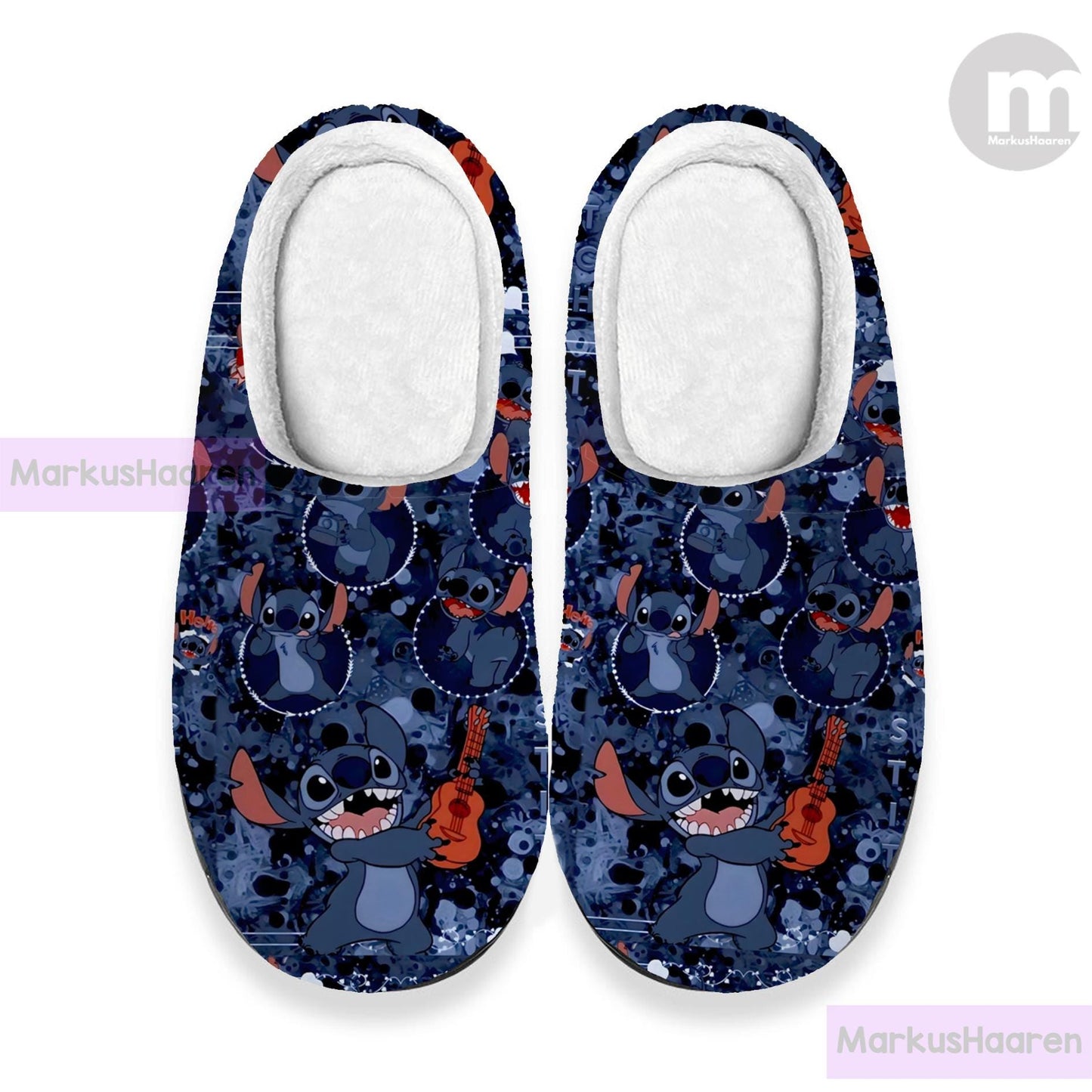 Personalized Lilo and Stitch 3D All Over Print Slipper, Custom Cartoon Rubber Slipper, Winter Slipper, Cotton Slipper, Christmas Slippers
