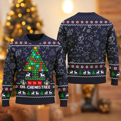 Chemistree Christmas Ugly Sweater, Chemistry Teacher Sweatshirt, Science Teacher Xmas Holiday Gift, Chemist Christmas Tree Shirt