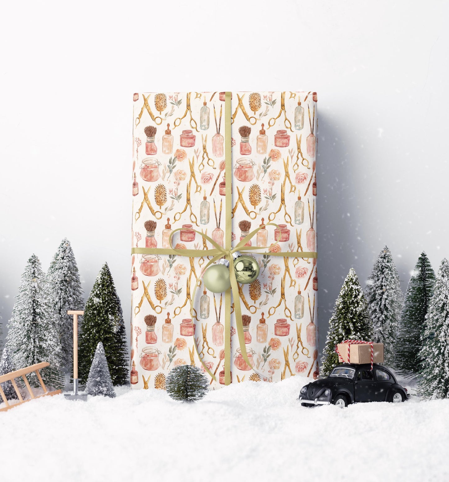 Salon Themed Wrapping Paper Hairdresser Gift Wrap for Christmas Birthdays Clients and Beauty Lovers 2025 #4
