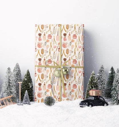 Salon Themed Wrapping Paper Hairdresser Gift Wrap for Christmas Birthdays Clients and Beauty Lovers 2025 #4