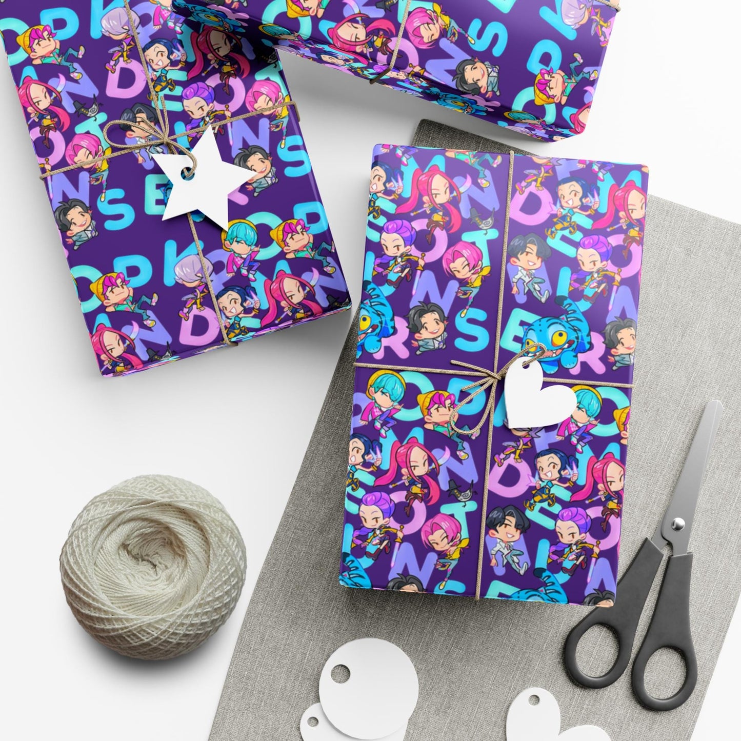 KPOP Demon Hunters Christmas Wrapping Paper | Huntrix and Saja Boys | Vibrant Gift Wrap Paper, Fun Present Wrapping Paper for Birthdays