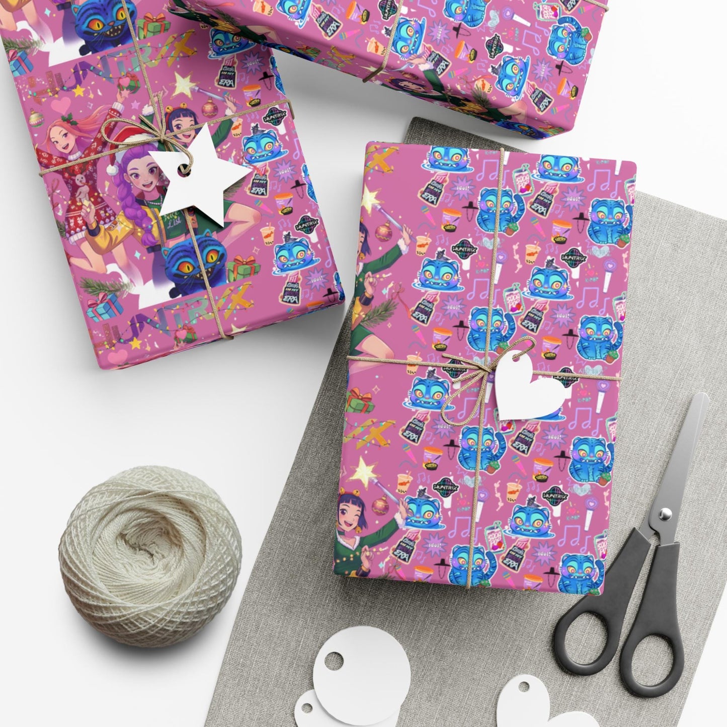 KPOP Demon Hunter Wrapping Paper, Holiday Gift Wrap for Huntrix Fans, Saja Boys Christmas Wrapping, DERPY TIGER Design, Wrapping Paper Rolls