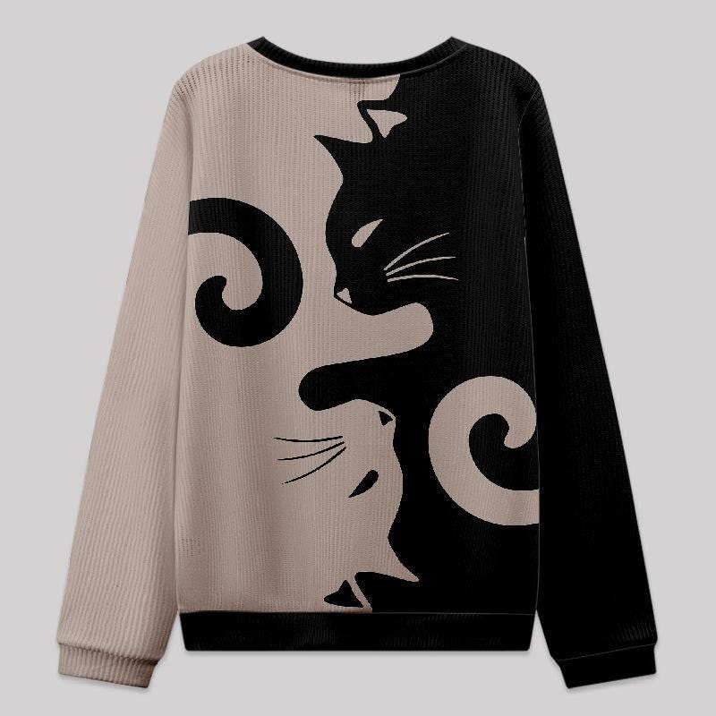 Cat Rule Ugly Christmas Sweater, Funny Black Cat Holiday Sweatshirt, Cat Meme Ugly Sweater, Christmas Clothing