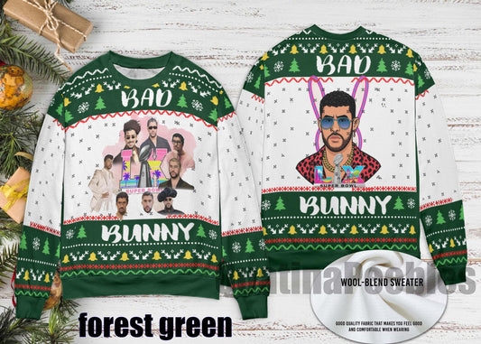 Bad Bunny Bowl 2026 Halftime Show Christmas Sweater, Bad Bunny Ugly Christmas Sweater, Benito Bowl Sweater for Family,Christmas Ugly Sweater